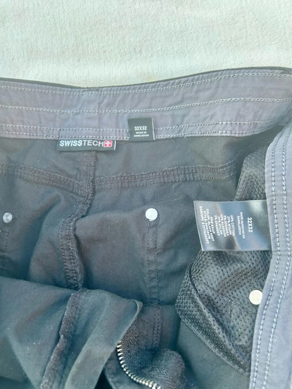 Swiss Tech,32X32,Black, Ultra Smooth, Travel Pants, EUC